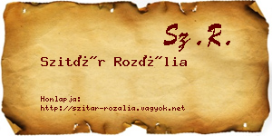 Szitár Rozália névjegykártya