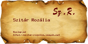 Szitár Rozália névjegykártya