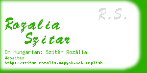 rozalia szitar business card