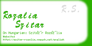 rozalia szitar business card